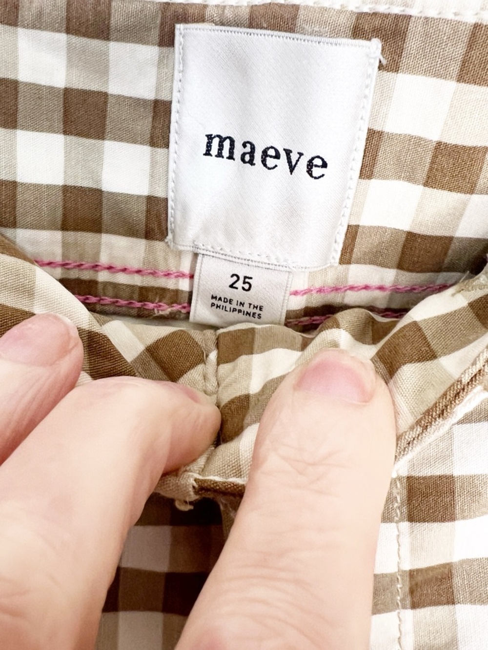 Anthropologie Maeve Gingham Ankle Pants - Picture 5 of 7